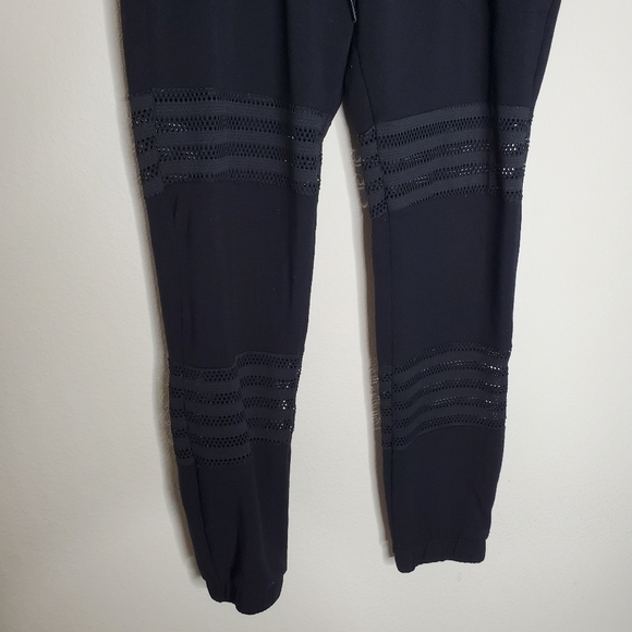 Beyond Yoga Off The Grid Black High Rise Perforated Mesh Jogger Sweatpants - Picture 6 of 8